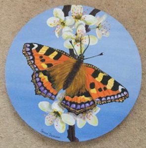 Small Tortoiseshell Butterfly, Acrylic