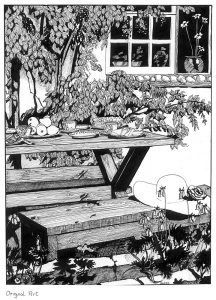 Line drawing. Garden. PRINT